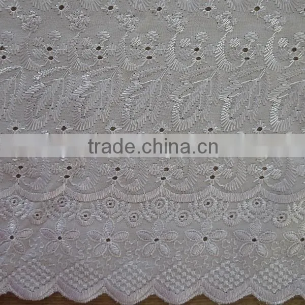 High quality polyester or TC embroidery lace fabric for sale
