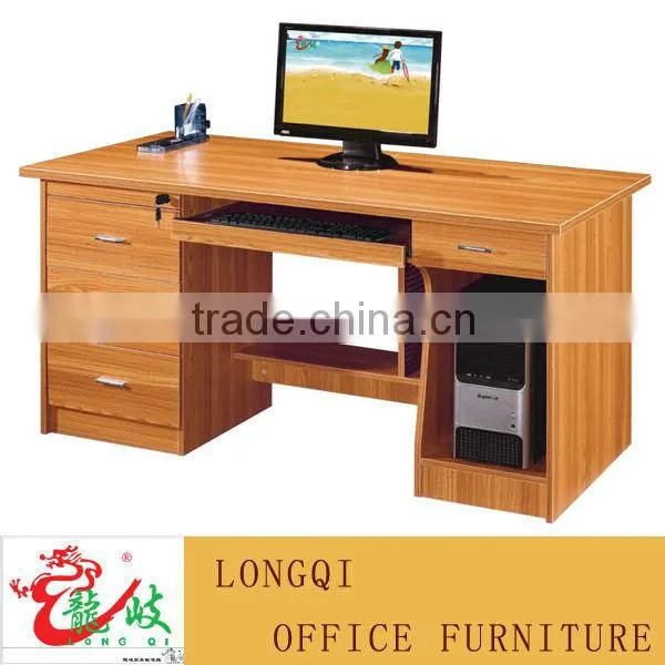 hot sale fashional high quality melamine computer desk with lockable drawer keyboard CPU holder CD rack