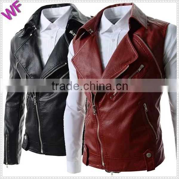 Custom Hight Quality European Mens Fashion Leather Waterproof Jacket Motorcycle Jacket