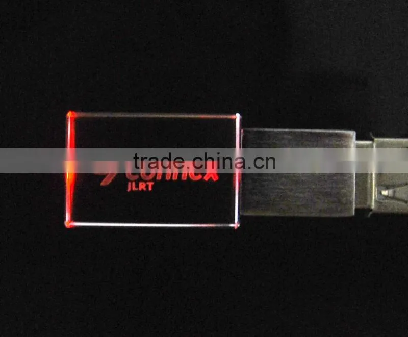 High Quality Full Capacity Crystal 16GB USB Flash Drive 8GB USB Disk Memory 3D Laser Engraved Logo in USB Key