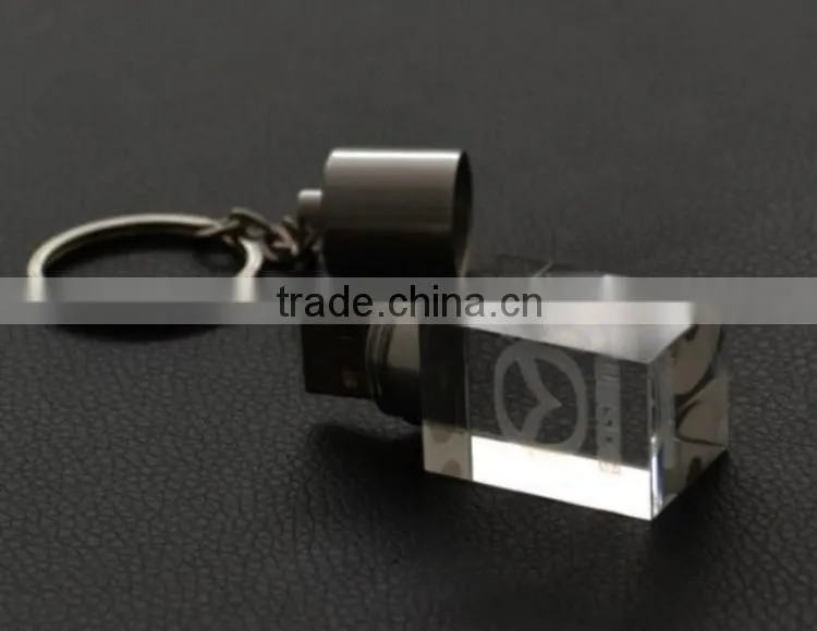 crystal usb flash drive with laser logo for promotional gift