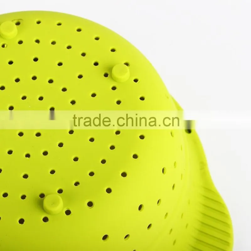 Promotional BPA free food safety silicone Collapsible Colander