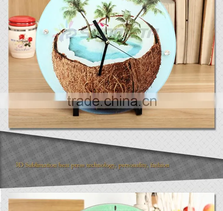 Sunmeta sublimation glass photo frame with clock
