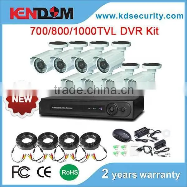 4ch DVR System for Indoor Use, Support PTZ/P2P/3G 4 channel cctv camera system CCTV Kit