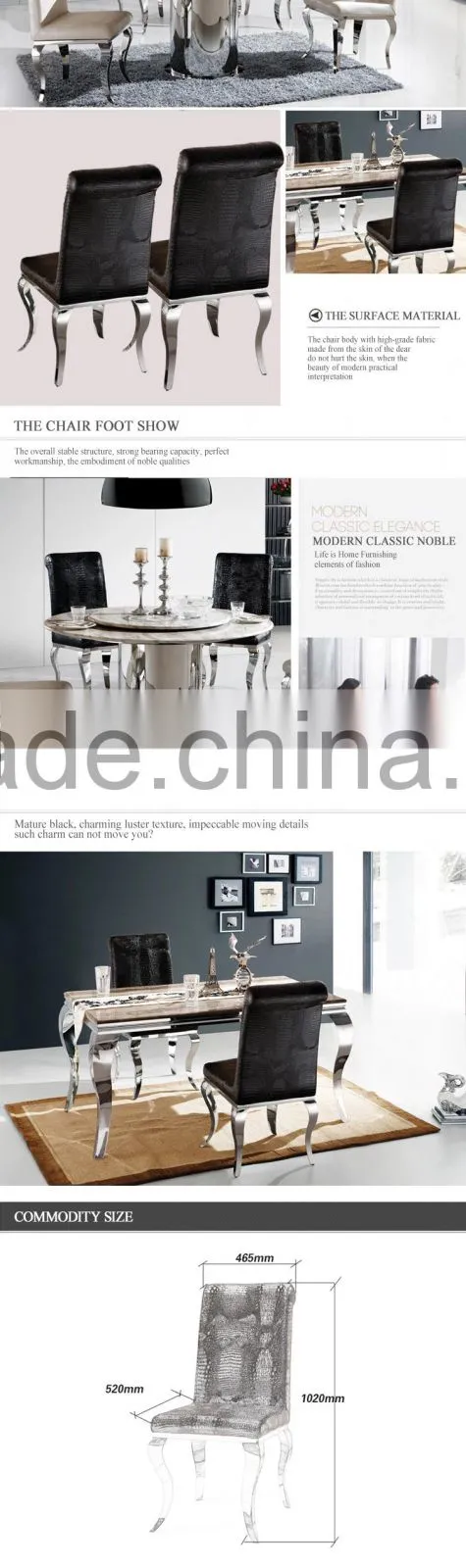 made in china comfortable crocodile leather rococo style white dining chair