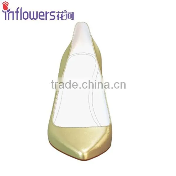 Golden color patent leather wholesale high heel shoes for eleglant ladies