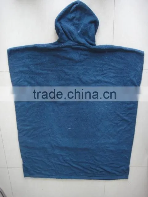 china product 100% cotton hooded poncho beach towel for adults