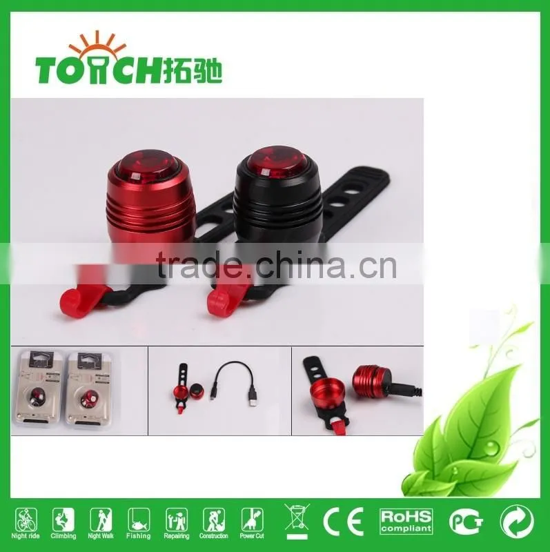 Top selling Bicycle Light with USB Rechargerable waterproof Lamp Aluminum alloy with plastic Rear Front and Tail Bike light