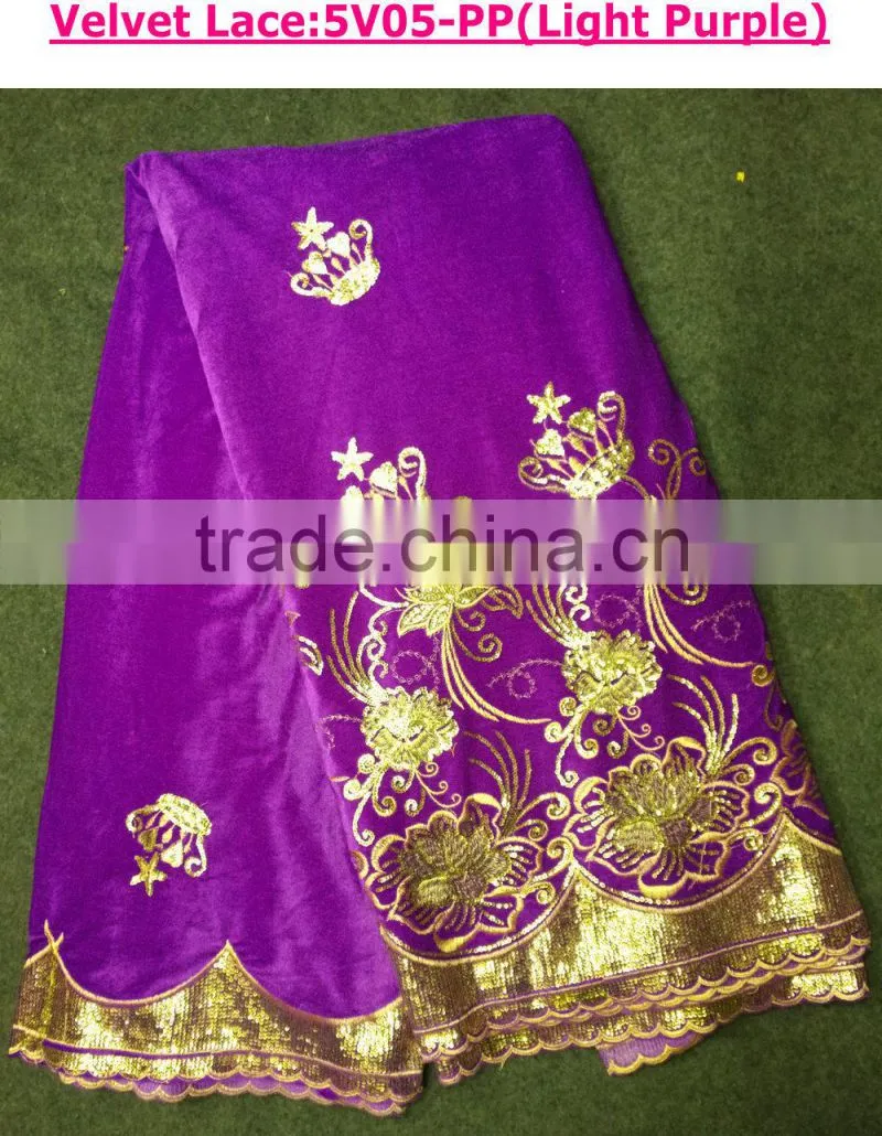 Velvet Lace For Lace Wedding Dressing/African velvet Lace Fabrics for wholesale