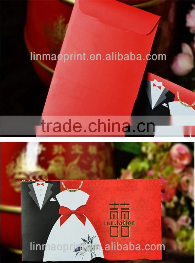 High quality custom red packet, red envelope, wedding packet for new year and wedding