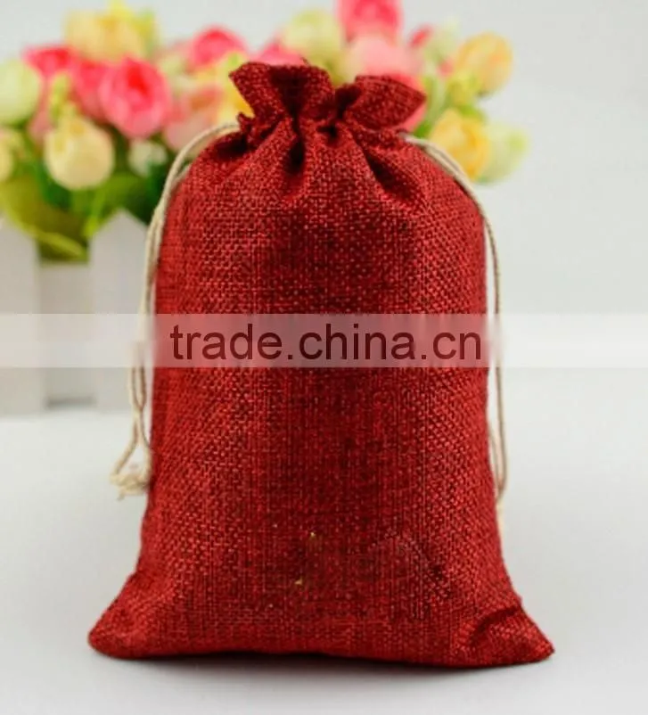 New design natural jute pouch with cotton rope china supplier