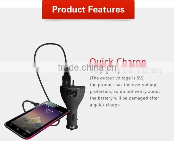 Alibaba wholesaler support dual USB car charger 5V 2.1A in-car simultaneous charing for phone
