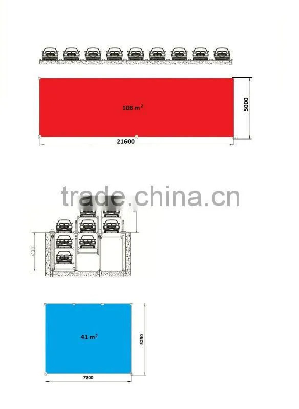 underground steel structure car parking garage