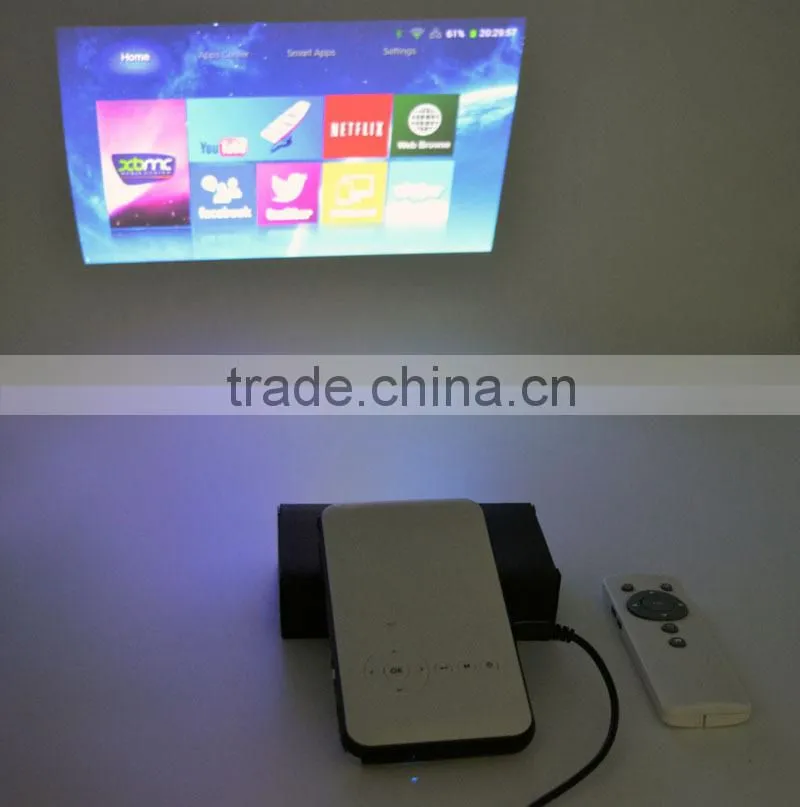 2016 Foison New Built-in Wifi DLP Smart Micro Projector for home theater use with Mini system