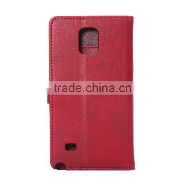 High quality mobile phone case from china supplier, pu leather wallet case for samsung galaxy note 4 mobile phone D0155