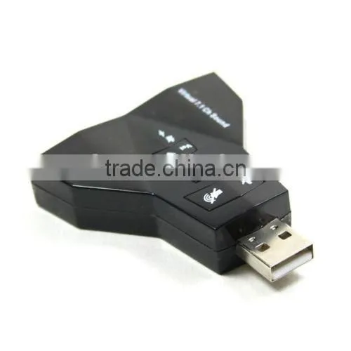 USB to 3D External Sound Card Audio Adapter Virtual 7.1 Channel CH Sound Mic Speaker Double Adaprter