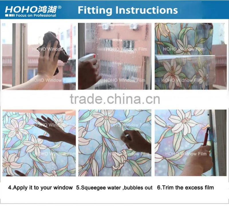 One way vision window tint film decorative static cling window film