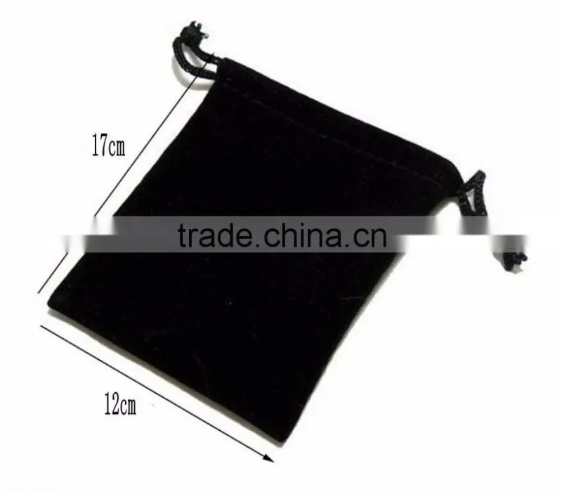 samll size12*17 cm flannelette bag accessories bag black flannelette bag