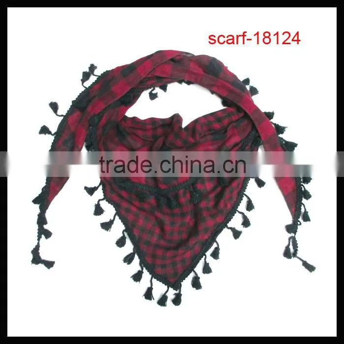 fashion office lady triangle&square plaid printed scarf wholesale