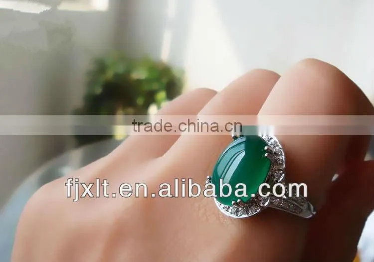 Genuine Chrysoprase 925 Sterling Silver Unique Gemstone Ring