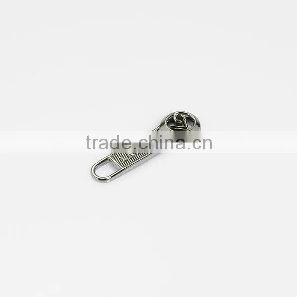 Luggage bag metal zipper puller leather zipper puller zinc metal slider