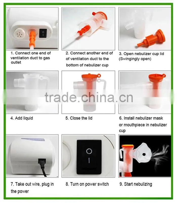 Low Noise Less Than 60 dB High Efficiency Nebulizer Compressed Pump Electronic Atomization Device Oxygen Nebulizer for Hospital