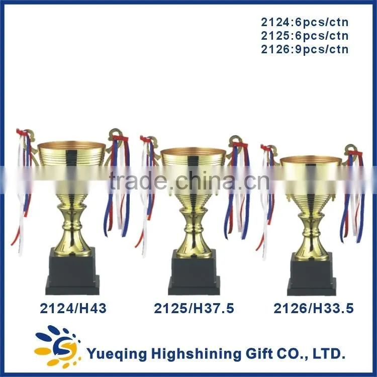 Hot sale plastic trophy base gold award trophy memento golden souvenir 2127 metal trophy cup China sport cup trophy