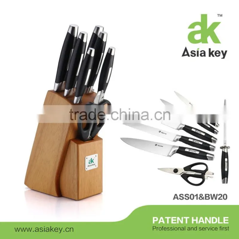 International Traditions 8 Pieces Chef Knives Set With Block and Sharpener