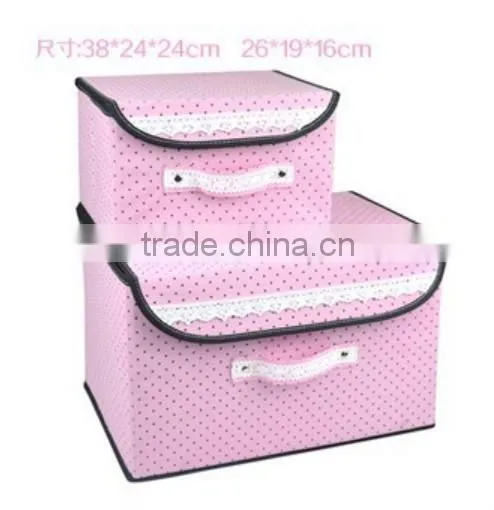 Pink DOT Foldable Storage box Organization Bins set