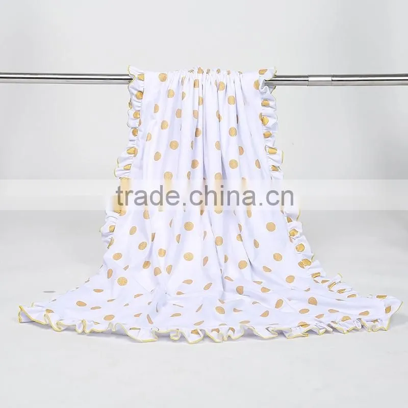 Gold Dots Minky Baby Blankets Super Soft and Beyond Adorable Baby Quilt Gold Baby Blanket