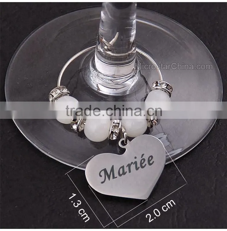 Wedding DIY Decorations French Luxurious Events Table Decorative Crafts Party Supplies Wine Glass Charms