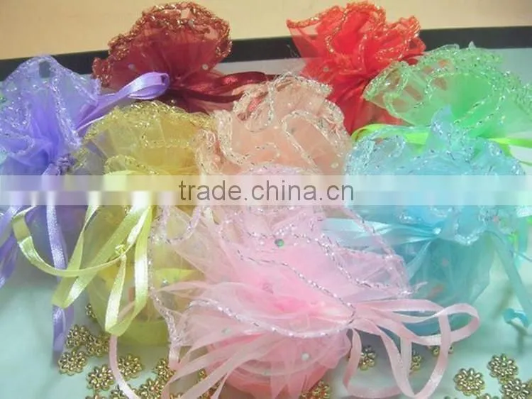 Drawstring Organza Jewelry Pouch Bag,Round Organza Gift Pouch