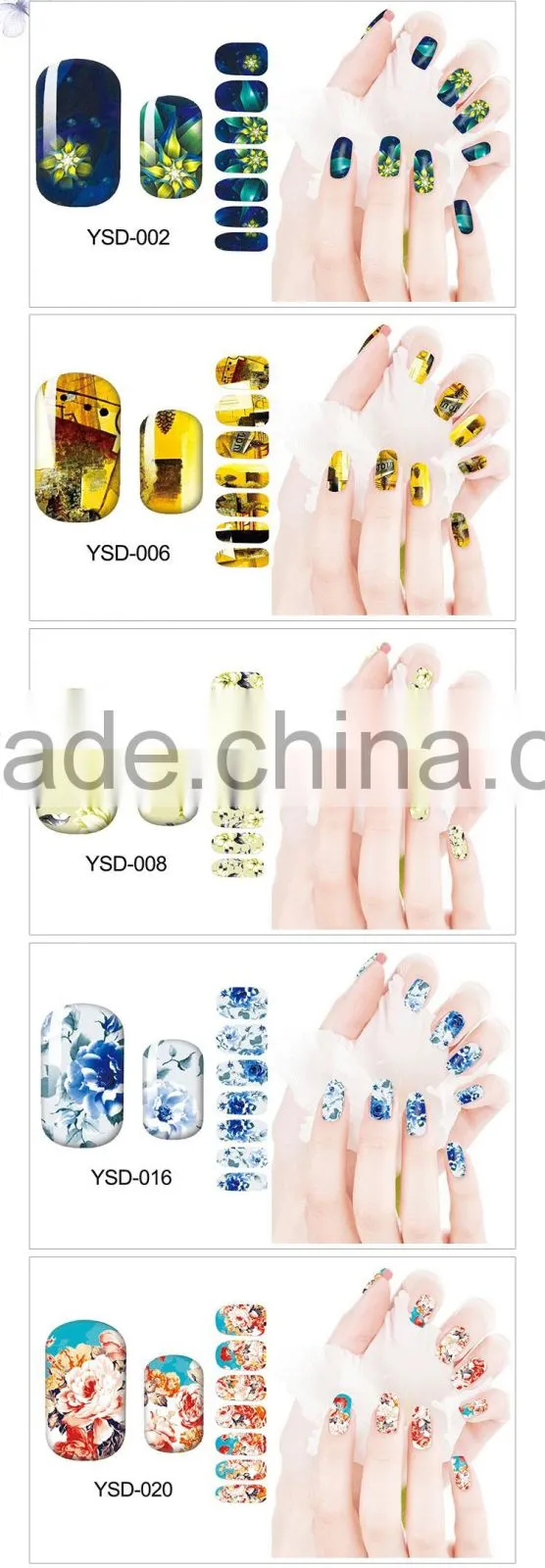 Fashion Style Water Nail Stickers, water sticker, water transfer nail art stickers