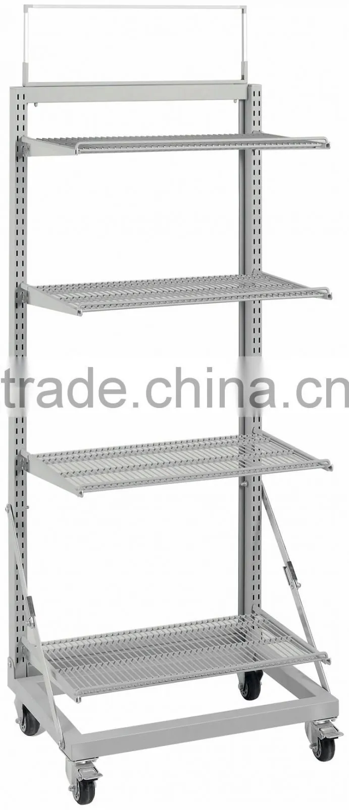 Powder Coating Silver Moving Shelves Used to Market