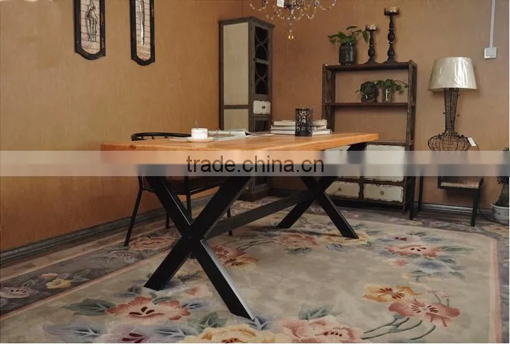 Industrial Real Wood Table Metal Table LOFT Style