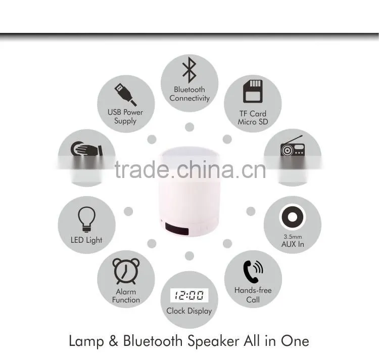 Wireless Audio Lamp Bluetooth Speaker with White LED Lamp Light for Computer or phone