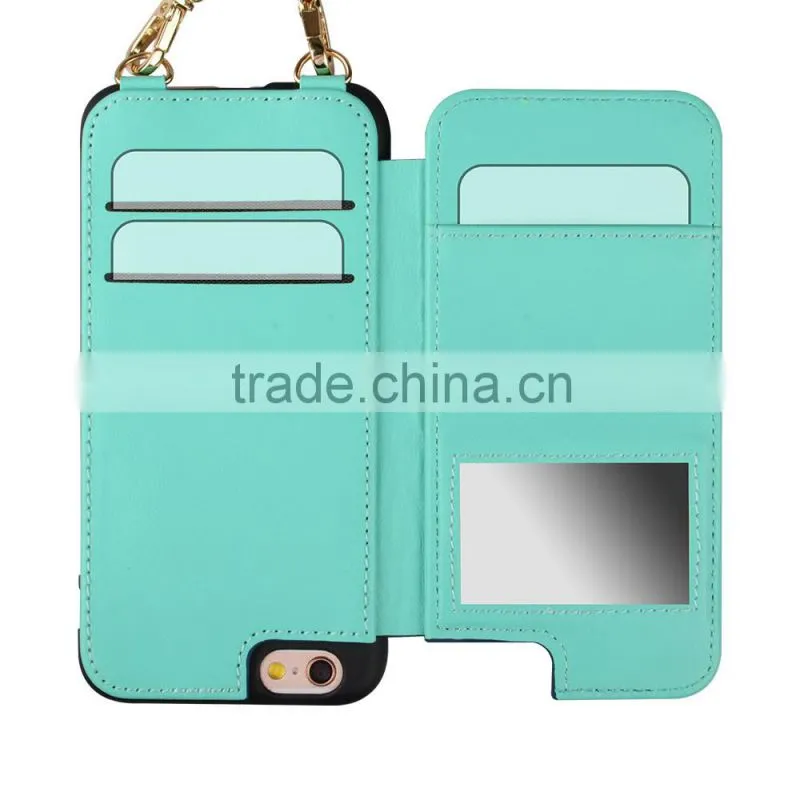 C&T Metal Chain Premium Flip Folio Purse Handbag PU Leather Case Cover For iPhone7