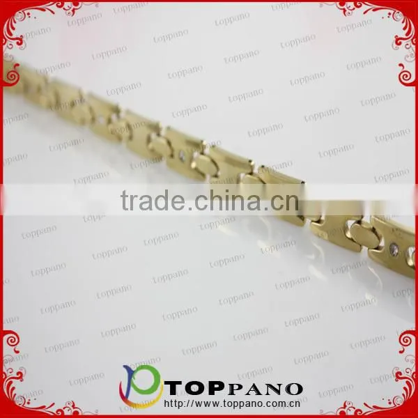 Most popular men's germanium bracelet gold plating tungsten magnetic bracelet for sport
