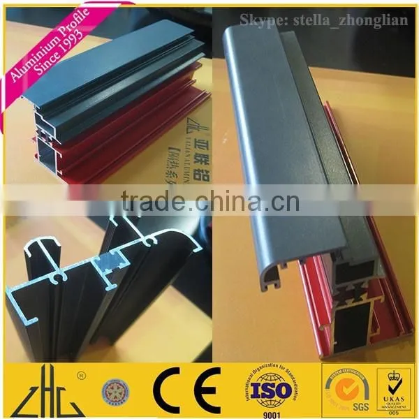 Wow!!!6063T6 powder coated aluminium profile extrusion to make door and window frame, u channel aluminium bottom frame for glass