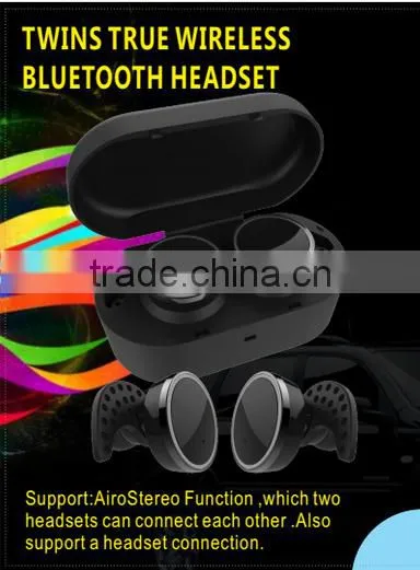Newest! TWS! stereo wireless bluetooth earbuds/sports bluetooth earphones with box charge