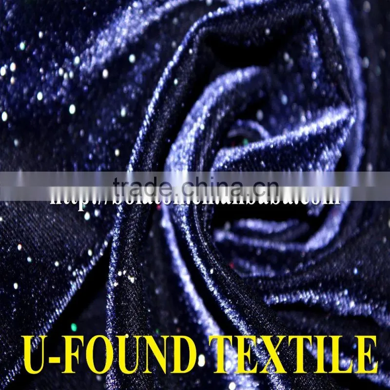 92% POLYESTER 8% SPANDEX KOREAN VELVET WITH GLITTER FOR GARMENT