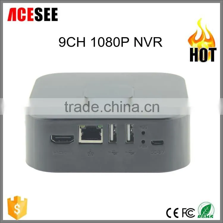 2016 ACESEE home security system cctv H.264 9CH 1080P POE NVR P2P NVR for IP Camera AS-N0910D