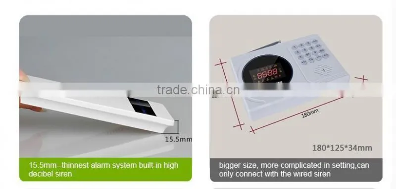 Newest Wireless GSM home alarm system with Touch Panel Home security burglar alarm System (KR-G15)