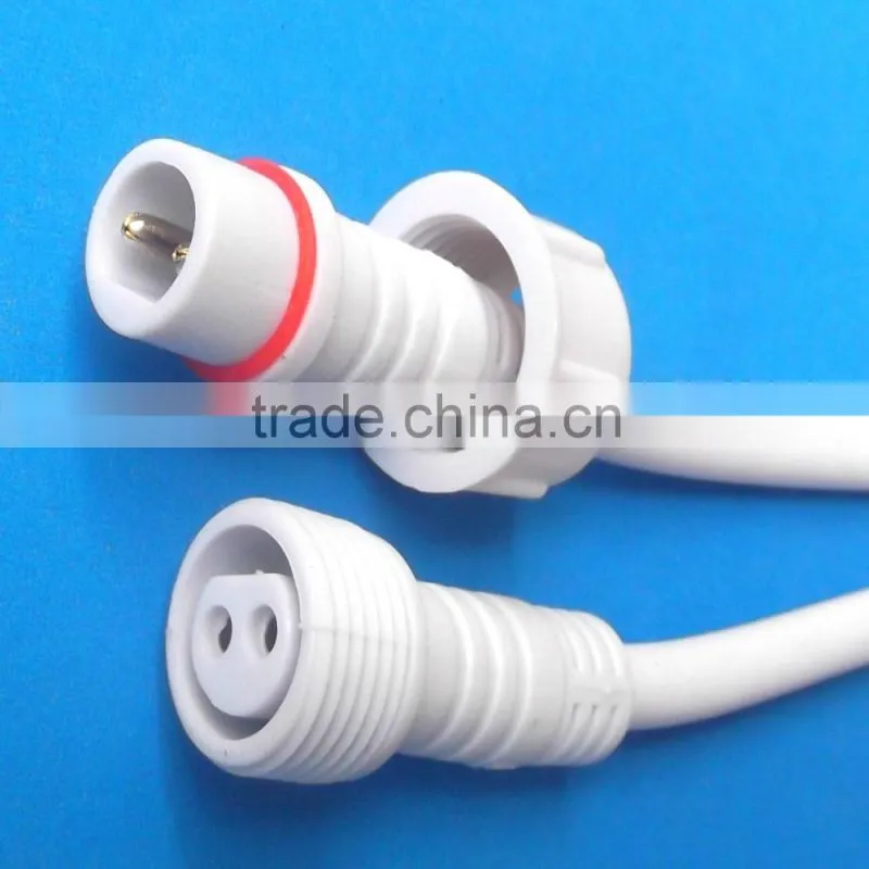 2 pin Electrical male to female plug and socket waterproof IP67 connector for LED