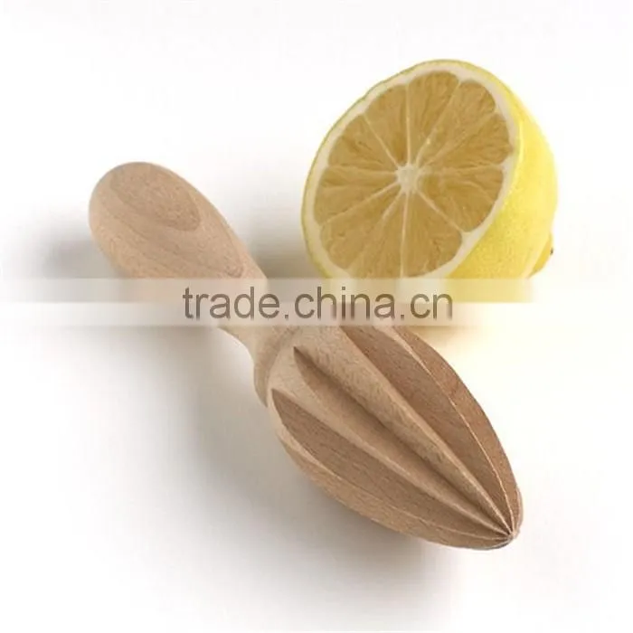 Factory customized unfinished wooden reamer,simple handy wooden lemon reamer