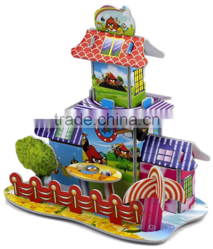DIY cardboard castles puzzle games for kids