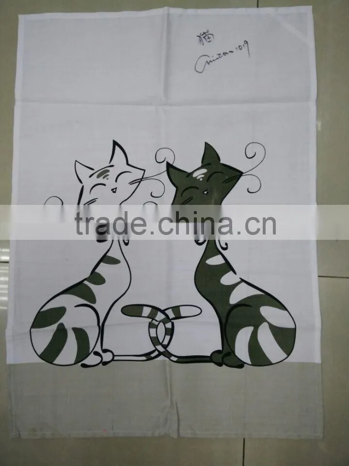 silk screen printing cotton twill material fabric tea towel