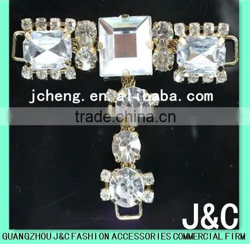 fashion jeweled rhinestone and acrylic stone lady shoe accessories