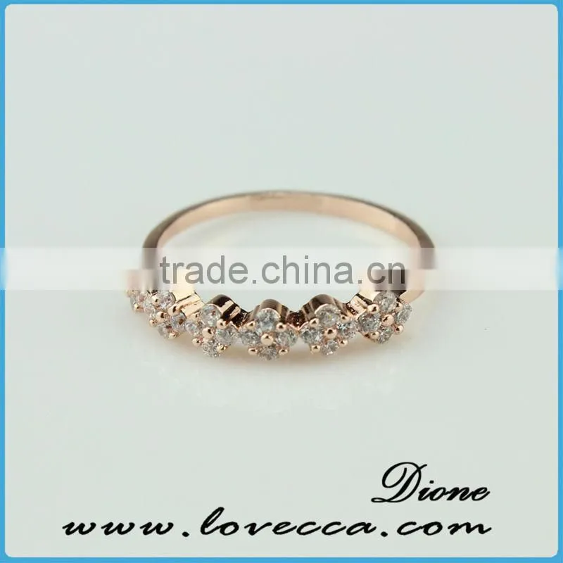 wholesale costume jewelry silver white gold zircon ring gold plated