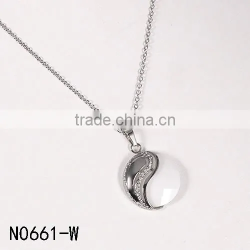 China Black White CeramicsTai Chi Pendant mens necklace